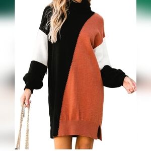 Cupshe Colorblock Sweater Dress
